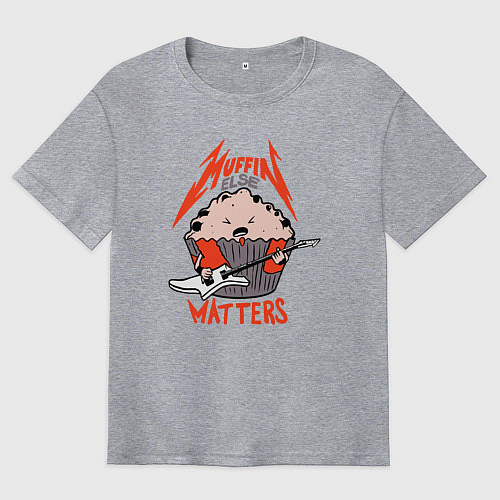 Мужская футболка оверсайз Muffin else matters / Меланж – фото 1