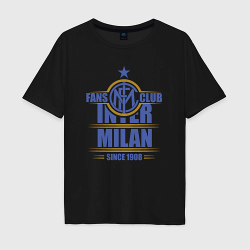 Мужская футболка оверсайз Inter Milan fans club / Черный – фото 1