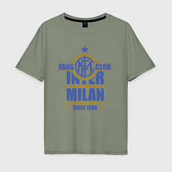 Футболка оверсайз мужская Inter Milan fans club, цвет: авокадо