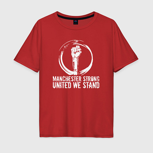Мужская футболка оверсайз Manchester strong / Красный – фото 1