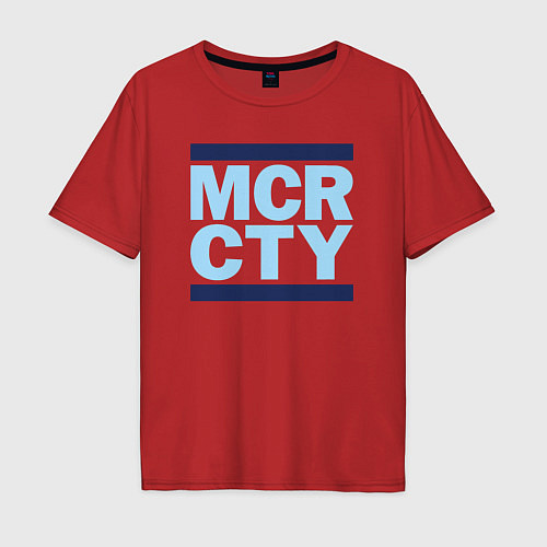 Мужская футболка оверсайз Run Manchester city / Красный – фото 1