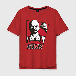 Футболка оверсайз мужская KGB Lenin, цвет: красный