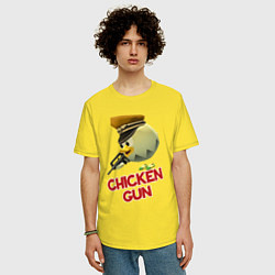 Футболка оверсайз мужская Chicken Gun logo, цвет: желтый — фото 2