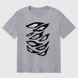 Футболка оверсайз мужская Vintage devil fox eye, цвет: меланж