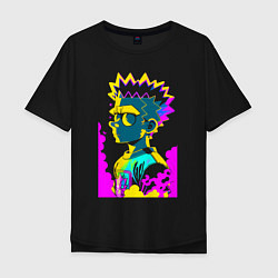 Футболка оверсайз мужская Bart Simpson - pop art, цвет: черный