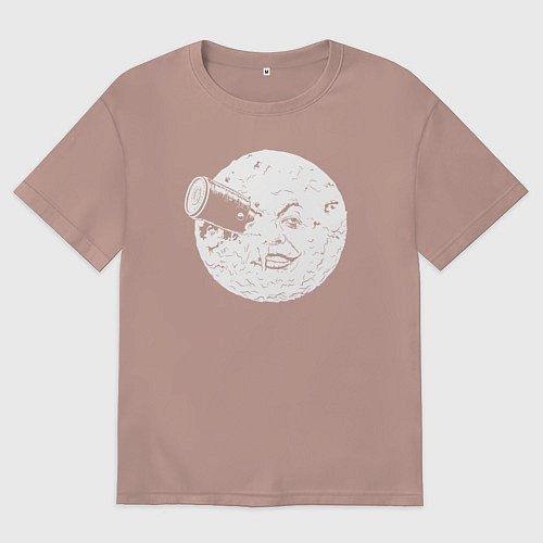 Мужская футболка оверсайз Путешествие на Луну / Пыльно-розовый – фото 1