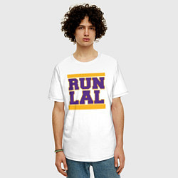 Футболка оверсайз мужская Run Lakers, цвет: белый — фото 2