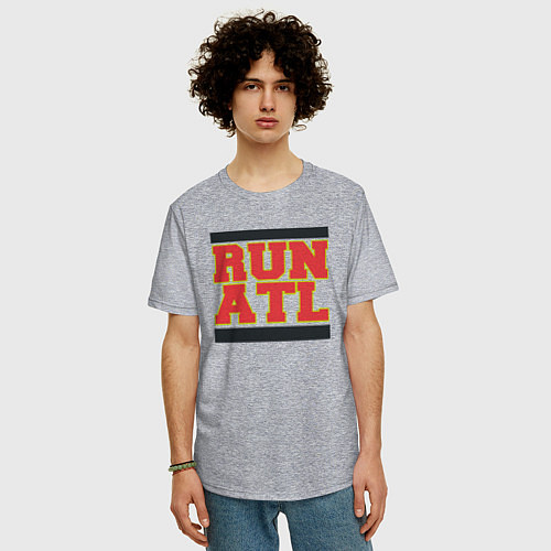 Мужская футболка оверсайз Run Atlanta Hawks / Меланж – фото 3