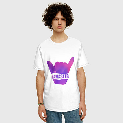 Мужская футболка оверсайз Yamaster Gradient / Белый – фото 3