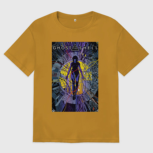 Мужская футболка оверсайз Major Motoko Kusanagi / Горчичный – фото 1