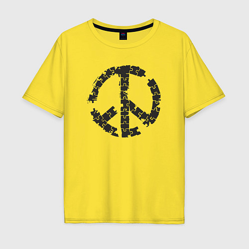 Мужская футболка оверсайз Puzzle peace / Желтый – фото 1