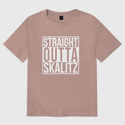 Футболка оверсайз мужская Straight outta Skalitz, цвет: пыльно-розовый
