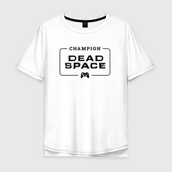 Футболка оверсайз мужская Dead Space gaming champion: рамка с лого и джойсти, цвет: белый