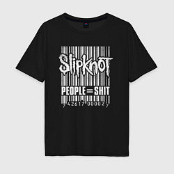 Футболка оверсайз мужская Slipknot bar code, цвет: черный