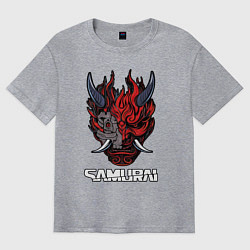 Футболка оверсайз мужская Samurai logo, цвет: меланж