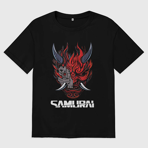 Мужская футболка оверсайз Samurai logo / Черный – фото 1