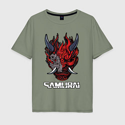 Футболка оверсайз мужская Samurai logo, цвет: авокадо