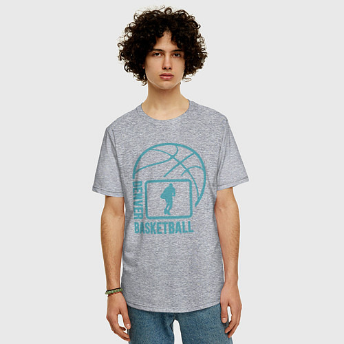 Мужская футболка оверсайз Denver basket / Меланж – фото 3