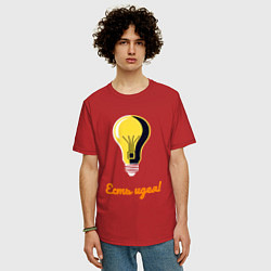 Футболка оверсайз мужская Лампочка идеи, цвет: красный — фото 2