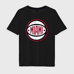 Футболка оверсайз мужская Team Miami Heat, цвет: черный