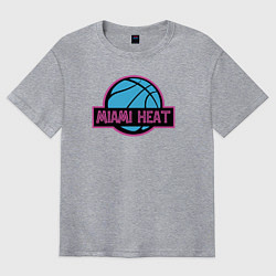 Футболка оверсайз мужская Miami Heat team, цвет: меланж