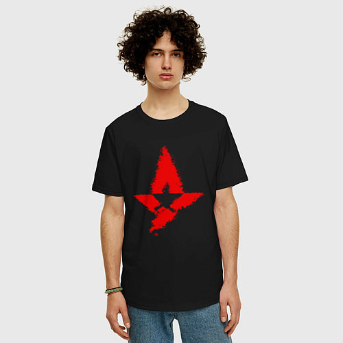 Мужская футболка оверсайз Astralis art / Черный – фото 3