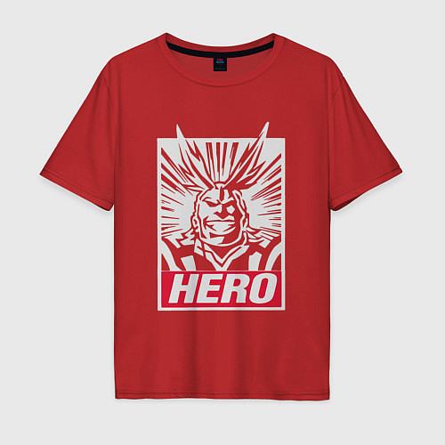Мужская футболка оверсайз Герой номер 1 Всемогущий / Красный – фото 1