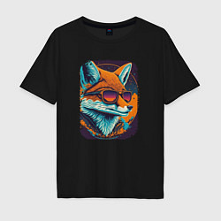 Мужская футболка оверсайз Old Fox with glasses