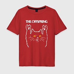 Футболка оверсайз мужская The Offspring rock cat, цвет: красный