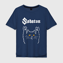 Мужская футболка оверсайз Sabaton rock cat