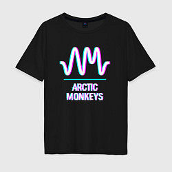 Мужская футболка оверсайз Arctic Monkeys glitch rock