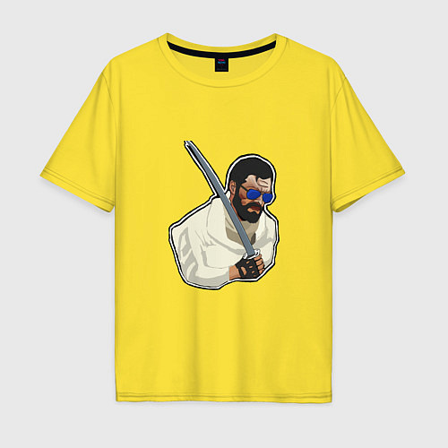 Мужская футболка оверсайз White samurai / Желтый – фото 1