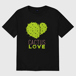 Футболка оверсайз мужская Cactus love, цвет: черный