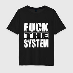 Футболка оверсайз мужская SoD - f**k the system, цвет: черный