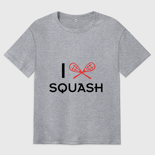 Мужская футболка оверсайз I Love Squash / Меланж – фото 1