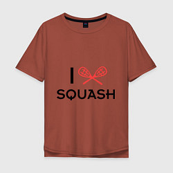 Футболка оверсайз мужская I Love Squash, цвет: кирпичный
