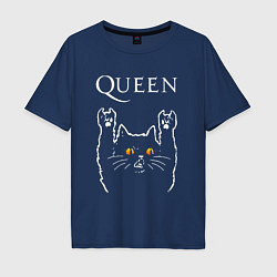 Мужская футболка оверсайз Queen rock cat