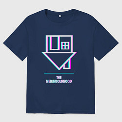 Футболка оверсайз мужская The Neighbourhood glitch rock, цвет: тёмно-синий
