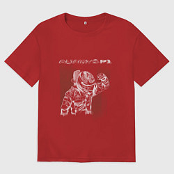 Футболка оверсайз мужская Always P1 - пилот Ф1, цвет: красный