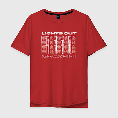 Мужская футболка оверсайз Lights out white / Красный – фото 1