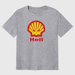 Футболка оверсайз мужская Hell, цвет: меланж