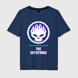Футболка оверсайз мужская The Offspring glitch rock, цвет: тёмно-синий