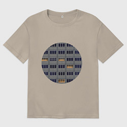 Футболка оверсайз мужская Ночная панелька, цвет: миндальный