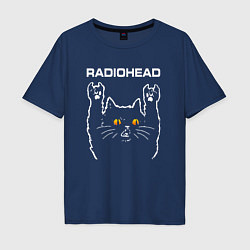 Мужская футболка оверсайз Radiohead rock cat