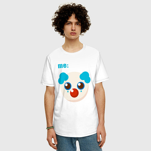 Мужская футболка оверсайз Me clown / Белый – фото 3