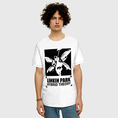 Мужская футболка оверсайз LP Hybrid Theory / Белый – фото 3