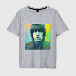 Футболка оверсайз мужская Brian Jones Pop Glitch Art, цвет: меланж