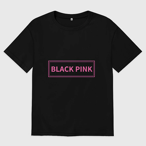 Мужская футболка оверсайз Логотип Блек Пинк / Черный – фото 1