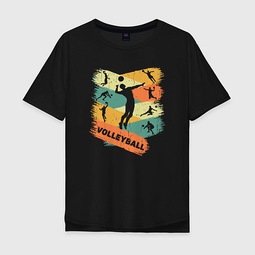 Мужская футболка оверсайз Яркий волейбол / Черный – фото 1