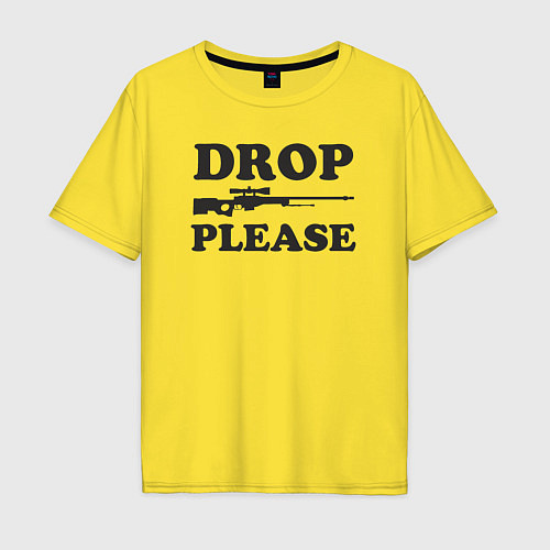 Мужская футболка оверсайз Please drop / Желтый – фото 1